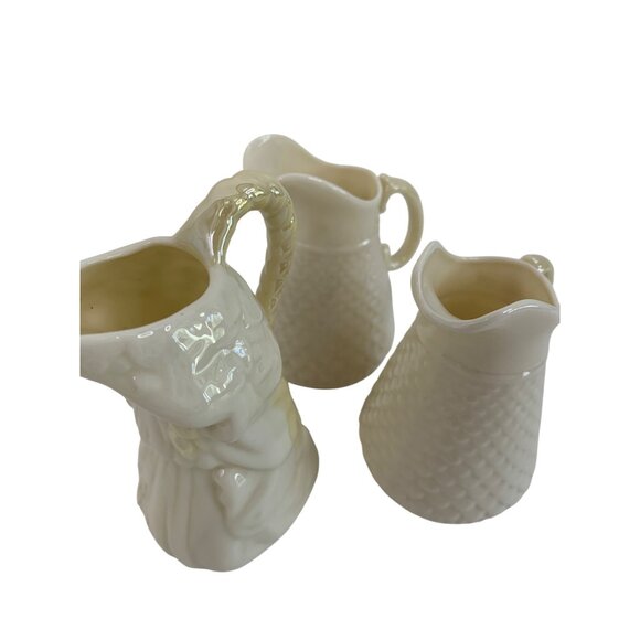 Lot Of 3 VTG Belleek Bone China Mini Pitchers Creamers Ireland 8809 Maiden - Picture 11 of 12